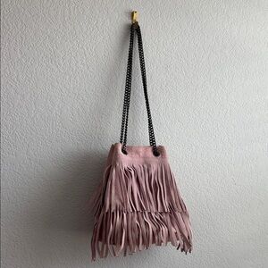 Pink Fringe Shoulder Bag